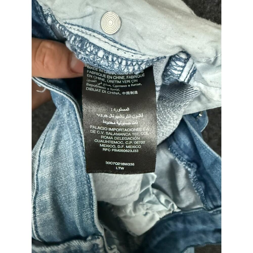 bebe Womens 29 Blue Distressed Skinny Jeans Stretch Denim Ripped - Picture 4 of 9